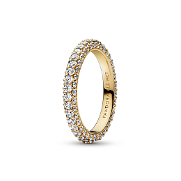 14k Gold-plated ring with clear cubic zirconia