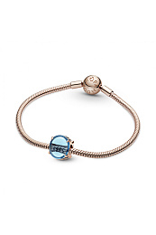Pandora Rose charm with icy blue and waterblue crystal /789309C01