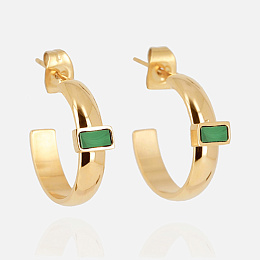 Zag Bijoux Surgical Stainless Steel Earring / SEC21811-01GRN