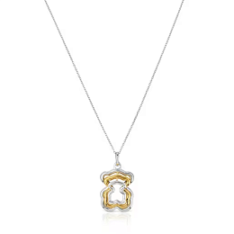 SILVER GOLD PLATED PENDANT 2 TONE CHAIN