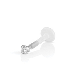 L Claw Labret/Tragus Piercing with Cubic Zirconia 