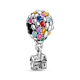 Disney Up balloon sterling silver charmwith blue, green,orange, pink and lightblue enamel /798962C01