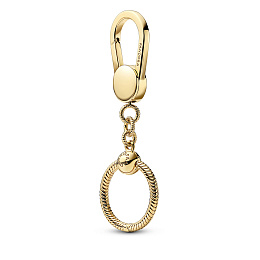 14k gold-plated bag charm holder with small Pandora O pendant
