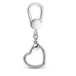 Sterling silver bag charm holder with small Pandora heart O pendant