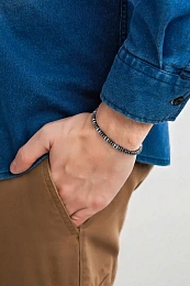 Stainless steel bracelet with natural Hematite sto