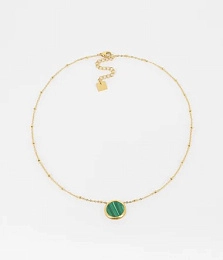 Zag Bijoux Surgical Stainless Steel Necklace / SNS18338-01GRN