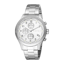 ESPRITSilverBracelet,Dial,MenChronograph,StainlessWatch, SilverSteel10MetalColorATM Case,