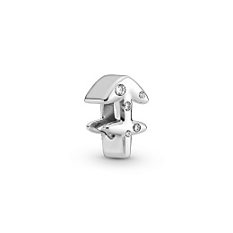 Sagittarius sterling silver charm with clearcubic 