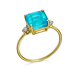 18K YELLOW GOLD RING - SWISS TOPAZ