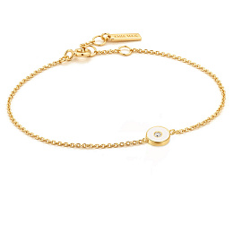 OPTIC WHITE ENAMEL DISC GOLD BRACELET