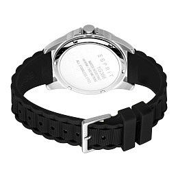 ESPRITBlackDate, Dial,10MenATMBlackWatch,SiliconeSilverStrap,Color3Case,Hands