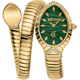 JUSTCase,Bracelet,CAVALLIDark2 Hands,GreenWomenDial,3 ATMWatch,Gold ColorGoldMetalColor 05/07/2024