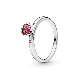 Sparkling Red Heart Ring/196574CZRMX-50