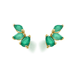 18 KT YELLOW GOLD EARRINGS EMERALD