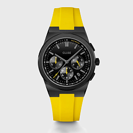 Vigoureux Chrono Watch Silicone Yellow, Black Colo