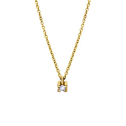 18KT YELLOW GOLD NECKLACE 0.03 CT HSI