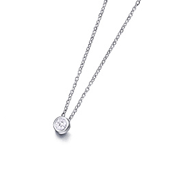 18KT WHITE GOLD NECKLACE 0.05 CT