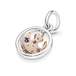 Star Wars Rebel Alliance sterling silver and 14k rose gold-plated pendant with fancy light blue