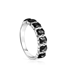 SILVER RING ONYX 4MM N14