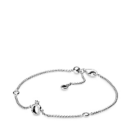 Crown O sterling silver bracelet with clearcubic z