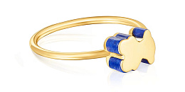 18KT GOLD RING LAPISLAZULI VOLUME BEAR