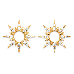 EARRINGS 18 KT GOLD PLATED CZ /2572010