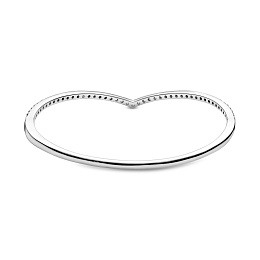 Wishbone silver bangle with clear cubic zirconia/Серебряный браслет с чистым кубическим цирконием