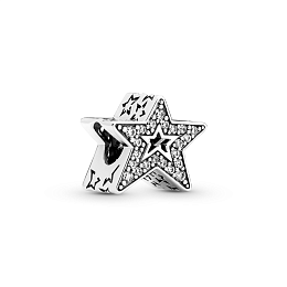Star sterling silver charm with clear cubic zirconia /790016C01
