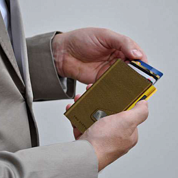 Wallet CLICK & SLIDE Caramba Mossgreen-Yellow/Gold
