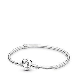 Silver bracelet with heart-shaped clasp/Серебряный браслет