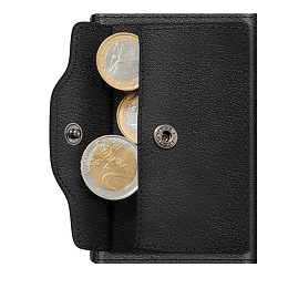 Wallet CLICK&SLIDE Nappa Black Coin Pocket/Silver
