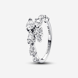 Sterling silver ring with clear cubic zirconia